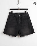 Frit Washing Short Denim Shorts