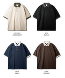 Chess Ringer Collar Short Sleeve T-shirt