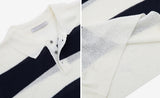 Boucle stripe collar knit