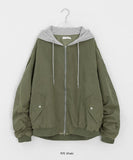 [unisex] Youinb Two-Way Shirring Hood Flight Jumper