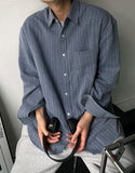 Ruff pattern striped shirt