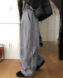Leto Zipper Pocket Brushed Sweat Cargo Pants