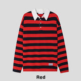 Douji stripe collar t-shirt