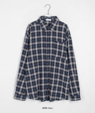 [unisex] Tyulie Summer Wrinkle Over Check Shirt