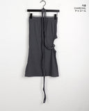 Heming slit hole strap layered one piece top