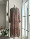 Wanda Shirring Chiffon Long One Piece