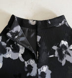Blin Neoprene Flower Jacquard Flare Skirt