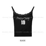 Forever numbering lace crop sleeveless