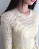 Roez mohair loose fit ribbed knit