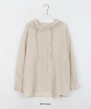 Kimu Color Summer See-through Hood Shirt