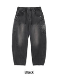 Kidens Balloon Embroidered Denim Pants