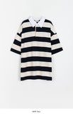 [unisex] Comp Stripe Collar Over Short Sleeve Tee