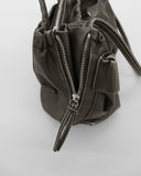 washing pocket side zipper shoulder bag