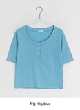 Taeyu Color Button Short Sleeve Tee