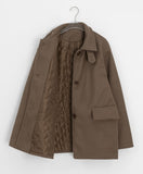 Iolo Quilting High-Neck Wool Half Coat