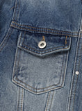 Chike Unbalanced Cropped Denim Jacket