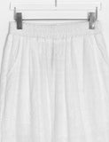 Nibont Summer Embroidery Punching Banding Wide Pants