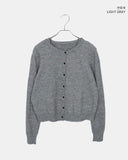 Kevil Round Button Long Sleeve Knit Sleeveless Cardigan Set