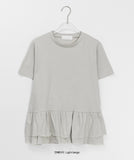 Vimin Color Frill Tiered Short Sleeve Tee