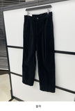 Khaki Brown Corduroy Semi-Wide Pants