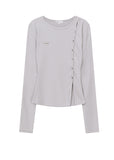 Unbalanced button long sleeves