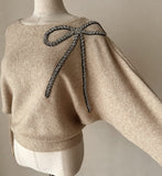 Lores Cubic Ribbon Boat Neck Knit