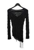 Holiday Long Sleeve Unbalanced Mesh Knit