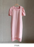 Evian Square Short Sleeve Tweed Two-Piece One Piece