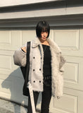 (3oz Quilting) FUR-COLLAR DOUBLE SHORT COAT