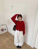 Lucyuni Color Round Knit Cardigan