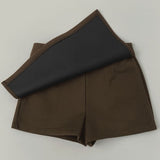 Thick Wool Basic A-Line Belt Set Skirt Pants