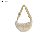 Fogle Half Moon Fur Cross Shoulder Bag