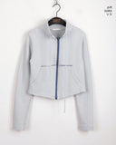 Neck String Incision Color Matching Zip Up