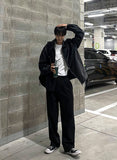 Milut leather two-way jacket