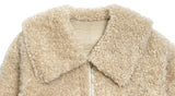 Lanne Shearling Collar Short Fur Jacket