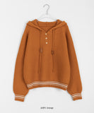 Mayaki Color Matching Button Hood Knit