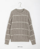 Verot Stripe Wool Cable Knit