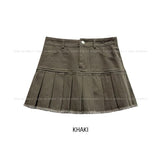Monut Fringe Pleated Denim Skirt
