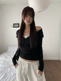 Elvin Slim Fit Hood Button Long Sleeve T-Shirt