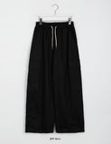 [unisex] Telki Banded String Wide Cotton Cargo Pants