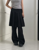 Pippi Pleated Bootcut Back Banding Skirt Long Pants