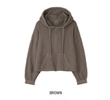 (UNISEX) Our Deki Semi-Crop Hooded Zip-Up Pigment ver