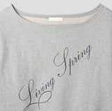 Rainy Lettering Off-Shoulder Sweatshirt