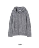 Grain Fisherman Knit Hooded Zip-Up