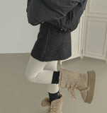 Soft Fur Fluffy Back Banding Mini Skirt