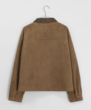 Molte color matching collar suede jacket