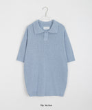 [unisex] Panky Summer Boucle Collar Short Sleeve Knit