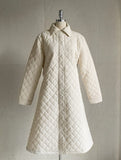 Suede Quilted Lightweight Long Padding Coat (Belt Set)