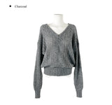 Picker V-neck Loose Cable Knit