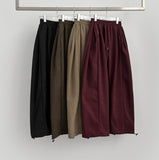Thick Brushed Chestnut Folding Corduroy Wide Two-Way Banding Pants